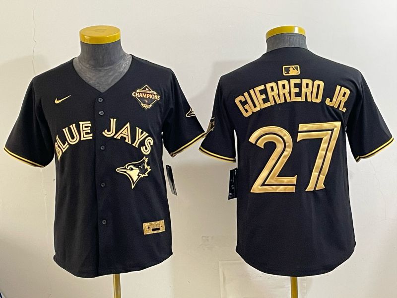 Youth Nike 2026 Toronto Blue Jays #27 Guerrero jr black gold Game MLB Jersey 1211->youth mlb jersey->Youth Jersey
